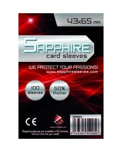 Deck Protector Sapphire Sleeves - Red 43X65 Mm