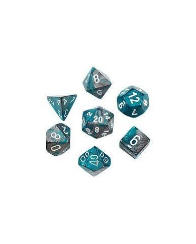 Set Di Dadi Gemini Acciaio-Teal/Bianco