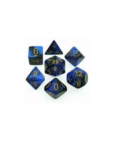 Set Di Dadi Gemini Nero-Blue/Oro