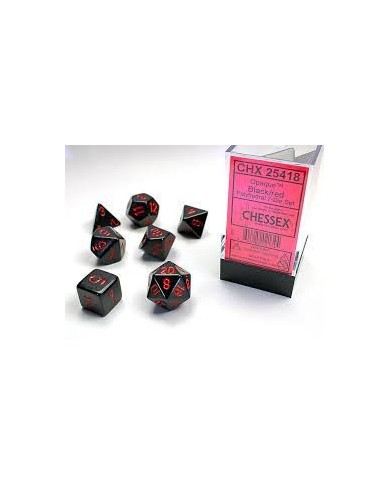 Set Di Dadi Opachi Nero/Rosso 25418