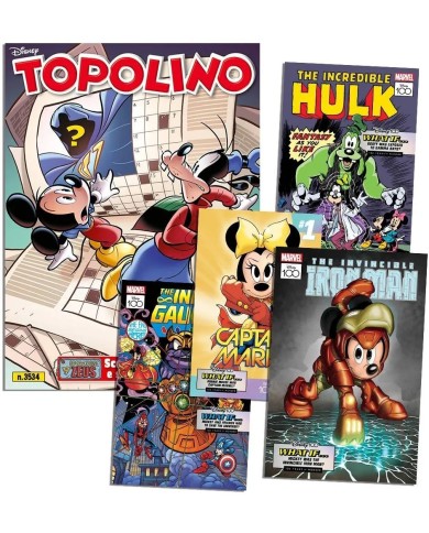 Topolino 3534 + Litografie Marvel 1, 2, 3, 4 (Di 12)